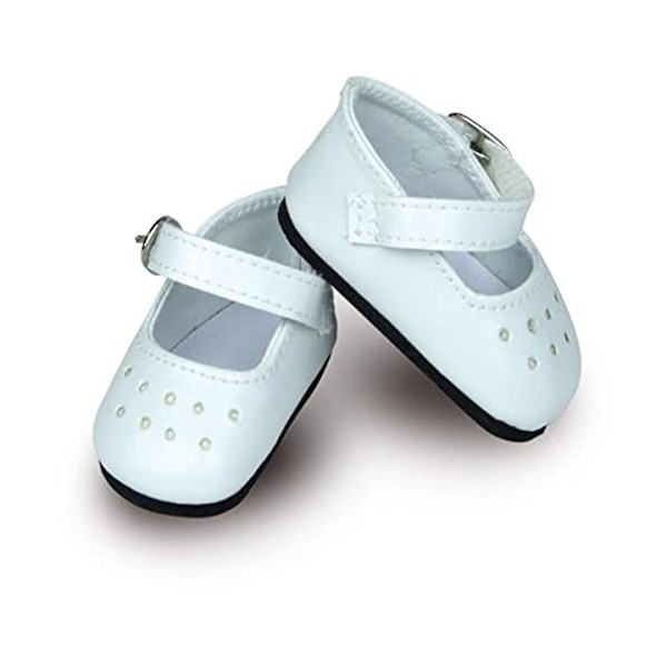 Petitcollin 603902 Poupée Chaussures à Bride Blanc pour Poupée de Taille 39 à 48 cm