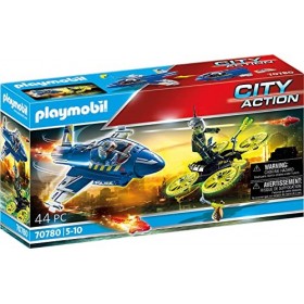 Playmobil 70780 Jet de Police et Drone- City Action - Les policiers - Poursuite Drone