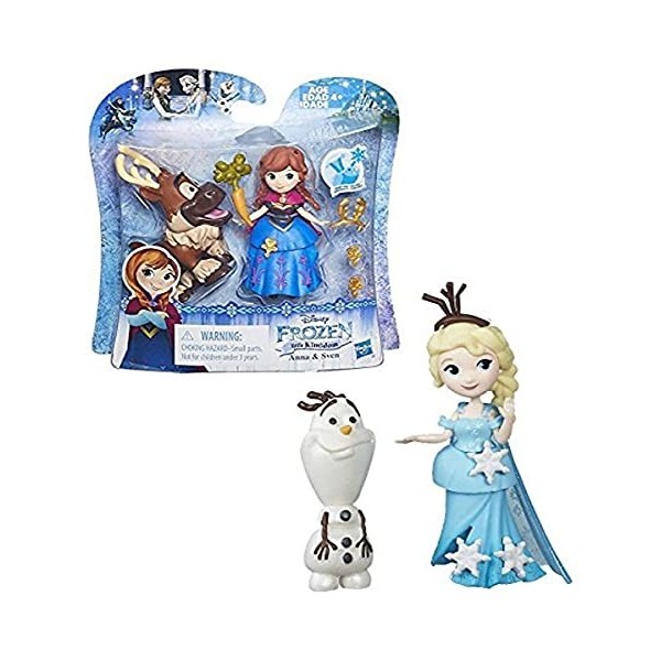 Hasbro Disney Little Kingdom Mini figurines Anna ou Sven du film La Reine des neiges 8 cm model aléatoire