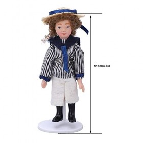 Mini Modèle De Personnes En Céramique, 112 Mini Chapeau De Paille En Céramique, Poupée Garçon, Membres Tournés, Modèle De Per