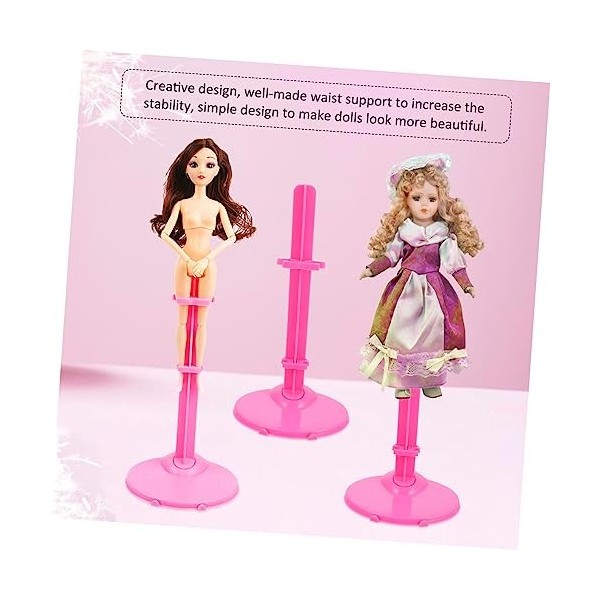 Toyvian 3 Pièces Support De Poupée Présentoirs en Plastique Mannequin Mini Poupées Debout Support De Poupée Support DAfficha