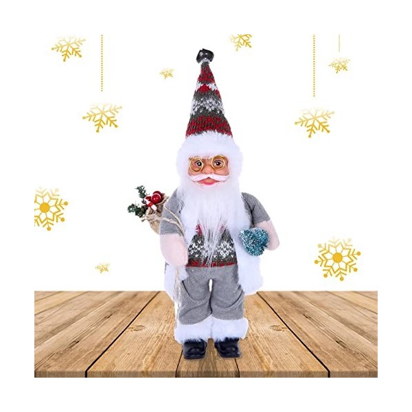DELESYS Jouet de poupée du Père Noël pour - Peluche Père Noël | Poupée en Peluche pour Noël, Jouet de poupée Debout, Fournitu