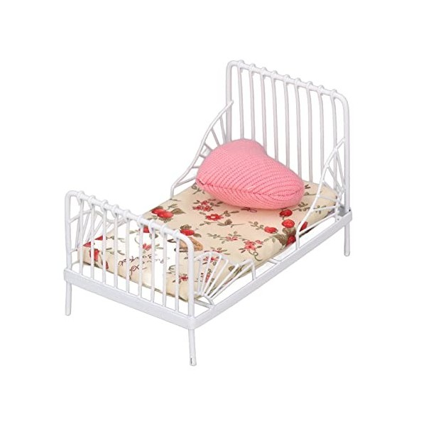 VGEBY Lit de Maison de Poupée, échelle 1:12, Motif Mignon, Ensemble de Lit de Maison de Poupée Réaliste, Lit de Maison de Pou