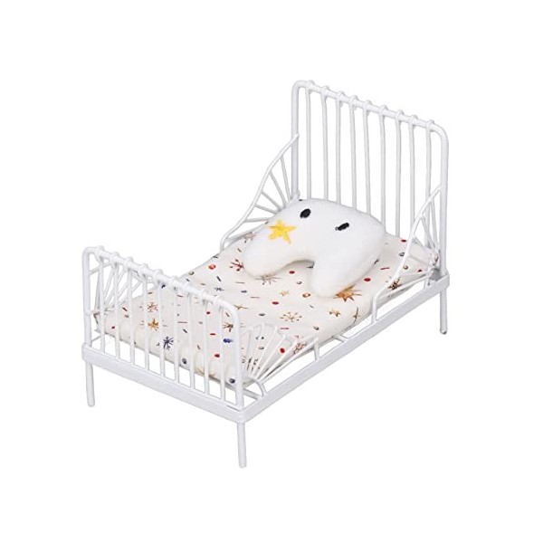 VGEBY Lit de Maison de Poupée, échelle 1:12, Motif Mignon, Ensemble de Lit de Maison de Poupée Réaliste, Lit de Maison de Pou