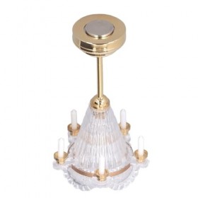 Dilwe Lampe Chandelier Vintage Exquise pour Maison de Poupée avec Lumières LED, Scènes Vives, pour Maison de Poupée à Léchel