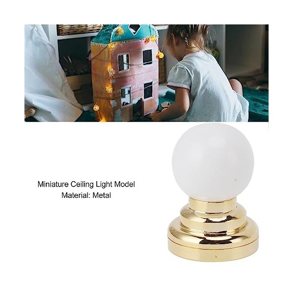 RiToEasysports Plafonnier Miniature, Modèle de Plafonnier de Maison de Poupée 1:12, Plafonnier LED Rond pour Enfants, Accesso