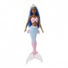 Barbie Poupée Sirène Dreamtopia Cheveux Bleus , avec Queue de Sirène à Dégradé Rose et Bleu et Diadème, Jouet Enfant, Dès 3 