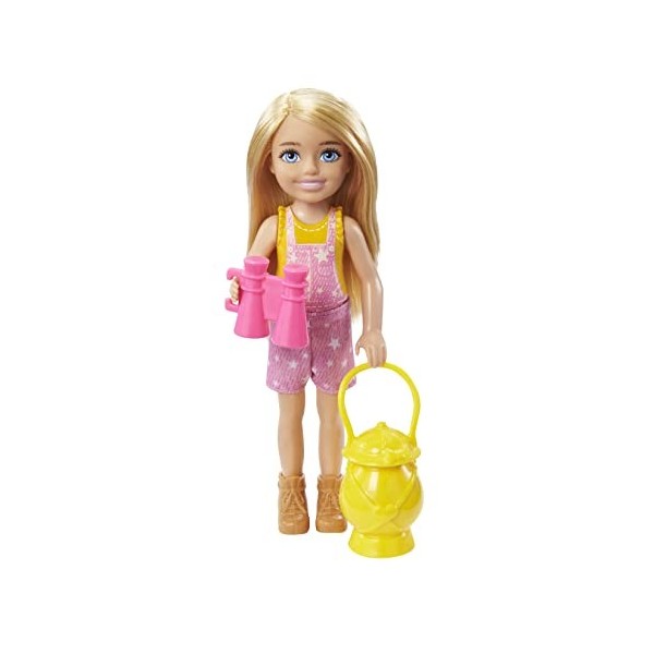 Barbie - It Takes Two - Coffret Vive le Camping - Poupée Chelsea, Hibou, Sac de Couchage, Boussole et Accessoires de Camping 