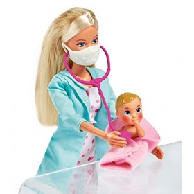 Simba - Steffi Love Pédiatre - Poupée Mannequin 29cm - Bébé Malade + 7 Accessoires Inclus - 105733493
