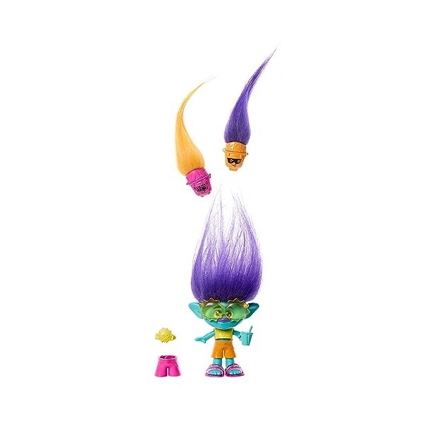 Trolls 3, Figurine Viva Hair Pops à Fonction avec Vêtements Amovibles, 2 Hair Pops Et Accessoires Surprises Inclus, Jouet Enf