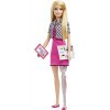 Barbie Poupée de Designer dintérieur, Blond, Robe Rose et Veste Pied-de-Poule, Jambe prothèque, Tablette et Feuille de Desig