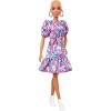 Barbie Fashionistas poupée mannequin 150 chauve avec une robe à fleurs, jouet pour enfant, GHW64