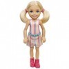 Mattel - Barbie Chelsea Friend Doll, Wearing Striped Shirt and Shorts and Pink Boots