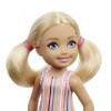 Mattel - Barbie Chelsea Friend Doll, Wearing Striped Shirt and Shorts and Pink Boots