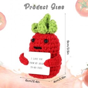 SAVITA Tomate Positive Drôle&nbsp;, 9cm Pomme de Terre Positive Poupée de Tomate Tricotée Poupée de Tomate en Laine Tricotée Migno