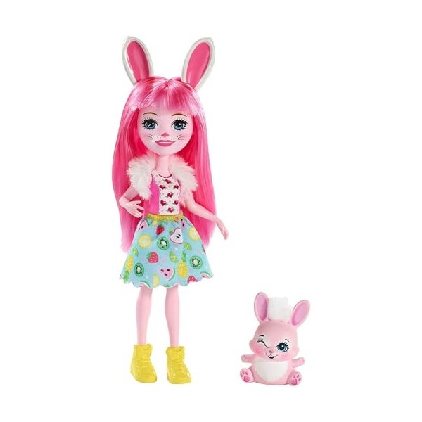 Coffret enchantimals poupée Bree Bunny avec Twist Le Lapin - Figurine 15cm avec Animal - Mini poupée