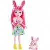 Coffret enchantimals poupée Bree Bunny avec Twist Le Lapin - Figurine 15cm avec Animal - Mini poupée