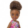 Barbie Chelsea Club - HGT07 - Poupée 15cm articulée - Fille métisse avec Robe à Fleur Rose