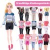 20 Vêtements Compatible avec Barbie Poupée Accessoires de Poupée 10 Chaussures 10 Vêtements Tenues pour Poupées Bébé Poupée C