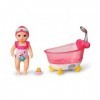 BABY born Minis Set avec baignoire & Amy 906101 - Poupée de 6,5 cm avec accessoires exclusifs et 1 corps mobile pour un jeu r