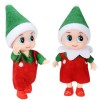 EKKONG Lutin Farceur de Noel, Elfe de Noel Farceurs 2 Pièces Bebe Petit Lutin Farceur de Noel pour Jouet de Décorations de No