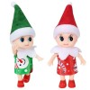 EKKONG Lutin Farceur de Noel, Elfe de Noel Farceurs 2 Pièces Bebe Petit Lutin Farceur de Noel pour Jouet de Décorations de No