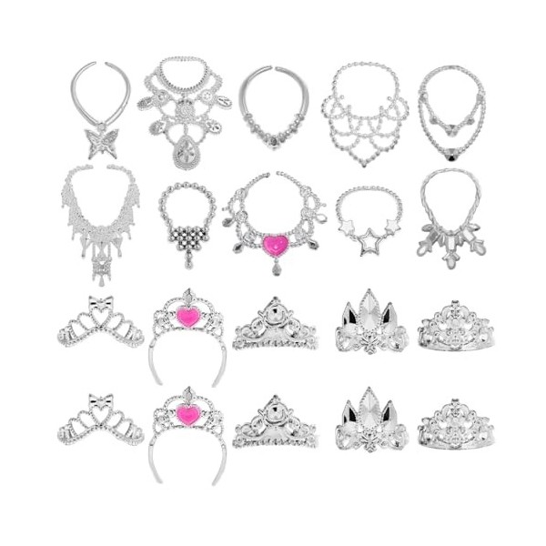 Gadpiparty 20 Pcs Mini Ensemble De Bijoux Accessoires De Poupée Ensemble De Bijoux Comprend 10 Colliers 10 Couronnes Poupée H