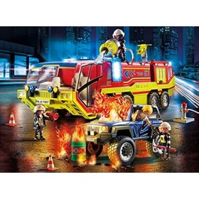 Playmobil Camion de Pompiers et véhicule enflammé