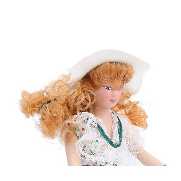 Eulbevoli Poupée en Porcelaine, livrée avec Une Maison de poupée Miniature réaliste Dool pour Chambre à Coucher pour Fille