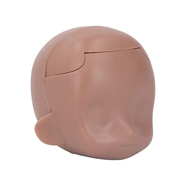 Tête de Poupée Vierge, Mini Tête de Poupée en Silicone Amovible pour Poupée Articulée 1/12 Café 