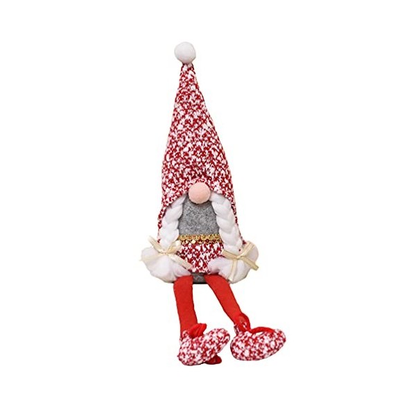 TOYANDONA 1 Pc Poupée sans Visage De Noël Gnomes Tomte Scandinaves Nordiques Cotillons De Noël Jouet à Longues Jambes Gnomes 