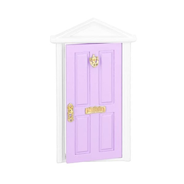 gernie Mini Porte en Bois pour Maison de Poupée 1:12, Porte de Maison de Poupée aux Bords Plus Lisses, Matériau en Bouleau, D