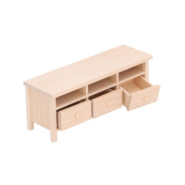 Keenso Meuble TV Miniature, Décor de Maison de Poupée avec Tiroirs de Simulation, Modèle de Meuble à échelle 1/12 pour Bricol