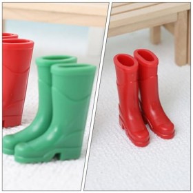 ibasenice 3 Paires De Mini Bottes De Père Noël Miniatures Chaussures De Père Noël Modèles De Bottes De Maison De Poupée Botte