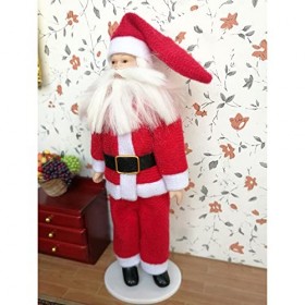 Agatige 1:12 Dollhouse Santa Claus, Mini Père Noël en céramique avec Socle pour décoration de Maison de poupée