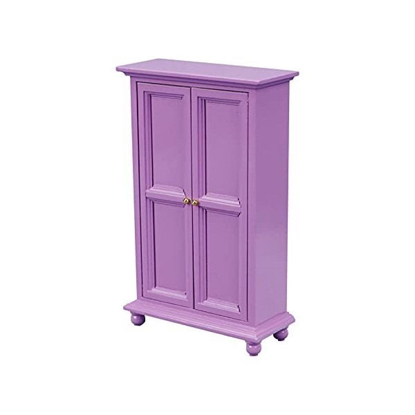 Ruiqas Maison de poupée DIY Mini armoire à double porte en bois Modèle jouet pour 1/12 accessoires de maison de poupée