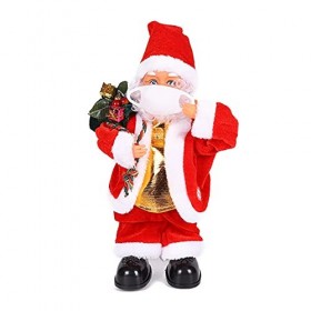Xzbling Musical Santa Claus Jouet, Chantant Santa Poupée Jouet Chantant Santa Noël, Jouet Drôle Santa Claus pour Enfants Cade