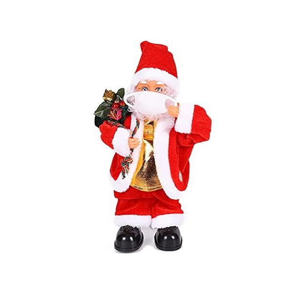 Xzbling Musical Santa Claus Jouet, Chantant Santa Poupée Jouet Chantant Santa Noël, Jouet Drôle Santa Claus pour Enfants Cade