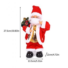 Xzbling Musical Santa Claus Jouet, Chantant Santa Poupée Jouet Chantant Santa Noël, Jouet Drôle Santa Claus pour Enfants Cade