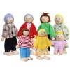 Hemore Personnes de Maison de poupées, 7pcs / Set en Bois de poupées en Bois Figurines, poupées familiales Dollhouse, Figures