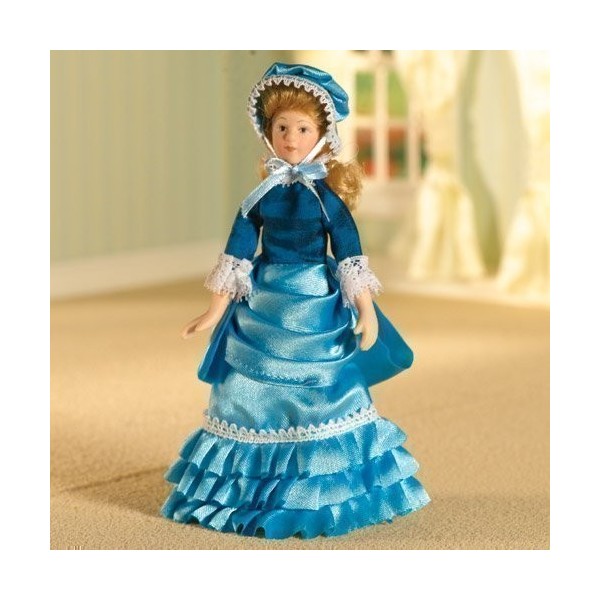 Dolls House 6364 Poupée Bleu Clair Estella Robe 1:12 pour Maison de Poupée
