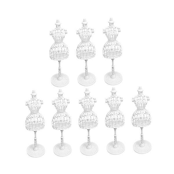 SEWACC 4 Pièces Simulation Cintre Poupée Stands Poupées Miniatures Poupée Robe Mannequin Poupée Mannequin Modèle Robe Titulai