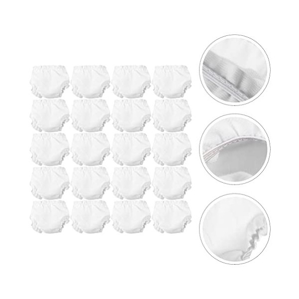 jojofuny 20 Pièces Couches De Poupée Blanches Mini Jeu De Dressing Vêtements Accessoires De Poupée pour Poupées Similaires Co