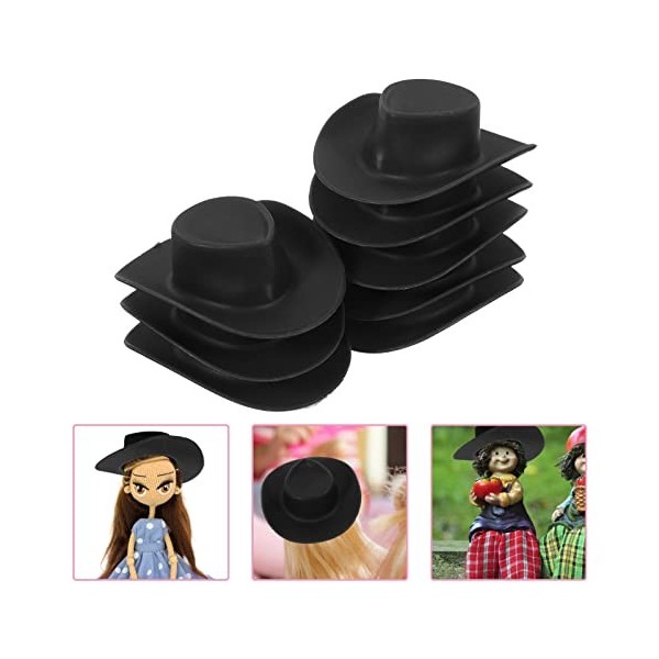 Zerodeko 50 Pcs Mini Chapeau Western en Plastique Chapeau De Cow-Boy Miniature Chapeau De Poupée Chapeau De Fête Jouet Access