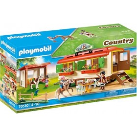 Playmobil 70510 Box de poneys et roulotte- Country- Le Poney Club- Cavalier roulotte