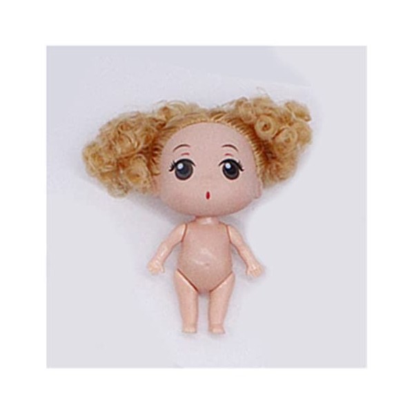 GUISHANLI Mignon Mini 10cm 1/6 poupée Corps Nu 5 articulées Mobile avec des poupées Cheveux 3D Yeux DIY Toys Accessoires Gift