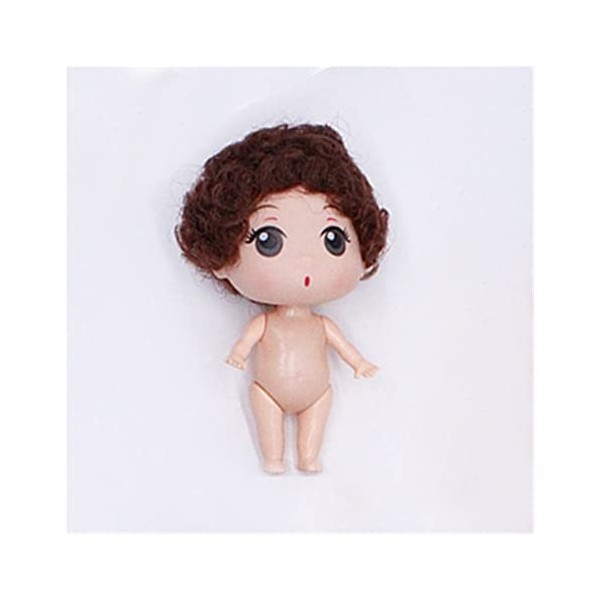 GUISHANLI Mignon Mini 10cm 1/6 poupée Corps Nu 5 articulées Mobile avec des poupées Cheveux 3D Yeux DIY Toys Accessoires Gift