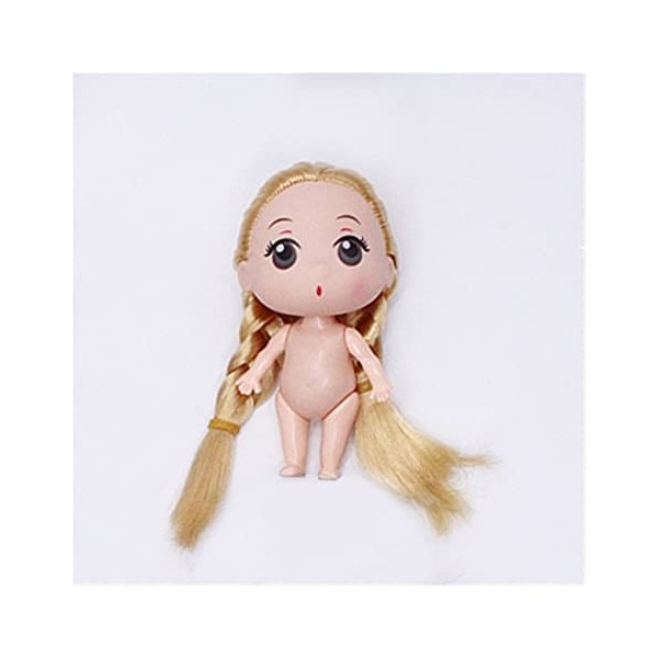 GUISHANLI Mignon Mini 10cm 1/6 poupée Corps Nu 5 articulées Mobile avec des poupées Cheveux 3D Yeux DIY Toys Accessoires Gift