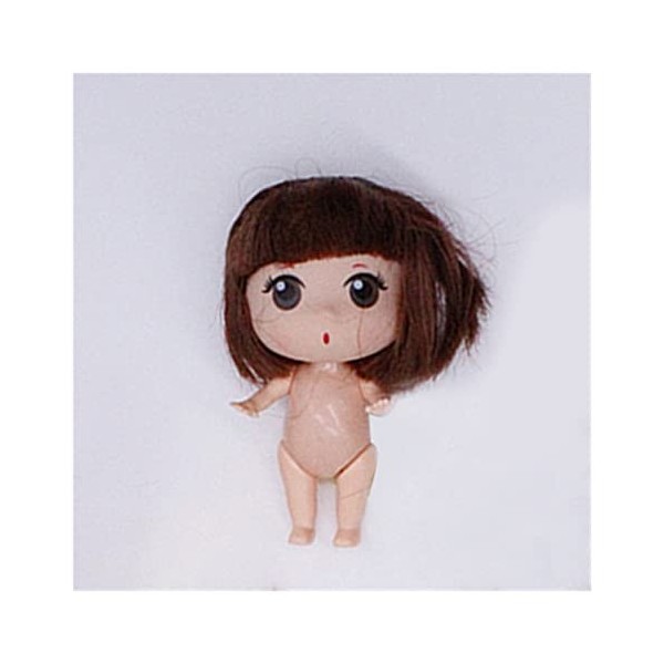 GUISHANLI Mignon Mini 10cm 1/6 poupée Corps Nu 5 articulées Mobile avec des poupées Cheveux 3D Yeux DIY Toys Accessoires Gift