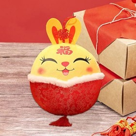 Générique Jouet en Peluche Lapin | Doux 2023 Nouvel an Chinois Lapin en Peluche pour La Décoration - Lapin Animal en Peluche 
